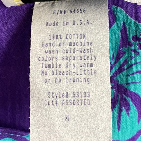 Vtg 80s 90s Two Potato Aloha Floral Midi Tiered Tie Shoulder Dress M Resort Wear - Picture 15 of 16